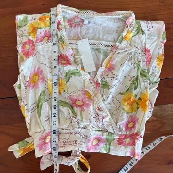 Calypso St. linen blend Ruffled top - Picture 6 of 6